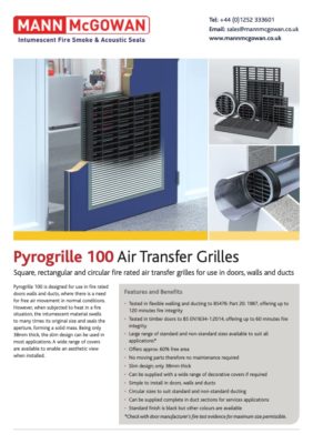 Pyrogrille 100 air transfer grilles