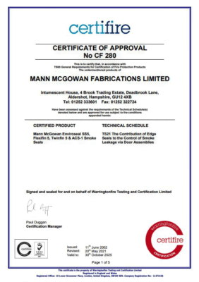 CF280 Certifire Certificate